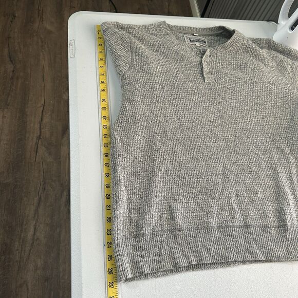 Schott Bros Mens Sweater Large Gray Wool Blend Warm Thick Outdoor Layering - Picture 9 of 10